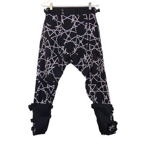 Long Clothing Infinity Clip Harem Pants Mens S Black Abstract Straps Cyber Goth